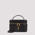 Black Matelasse Leather Gaby Vanity Shoulder Bag