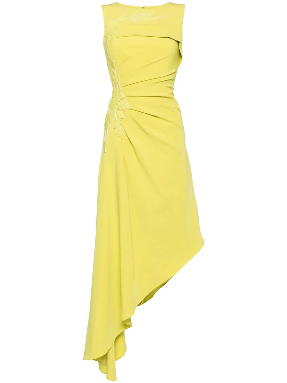 CREPE HIGH-LOW DRESS WITH MATCHING EMBROIDERY