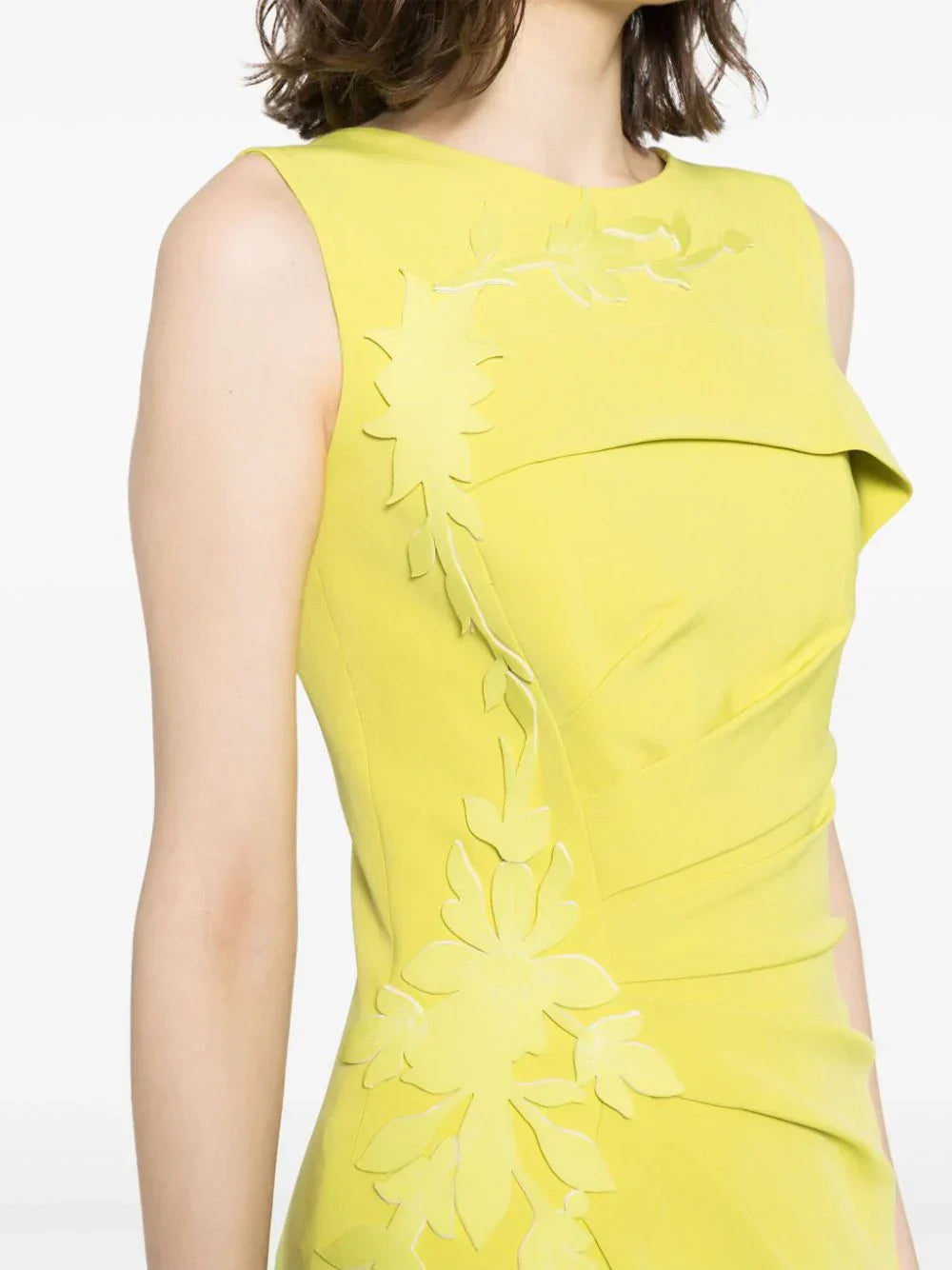CREPE HIGH-LOW DRESS WITH MATCHING EMBROIDERY