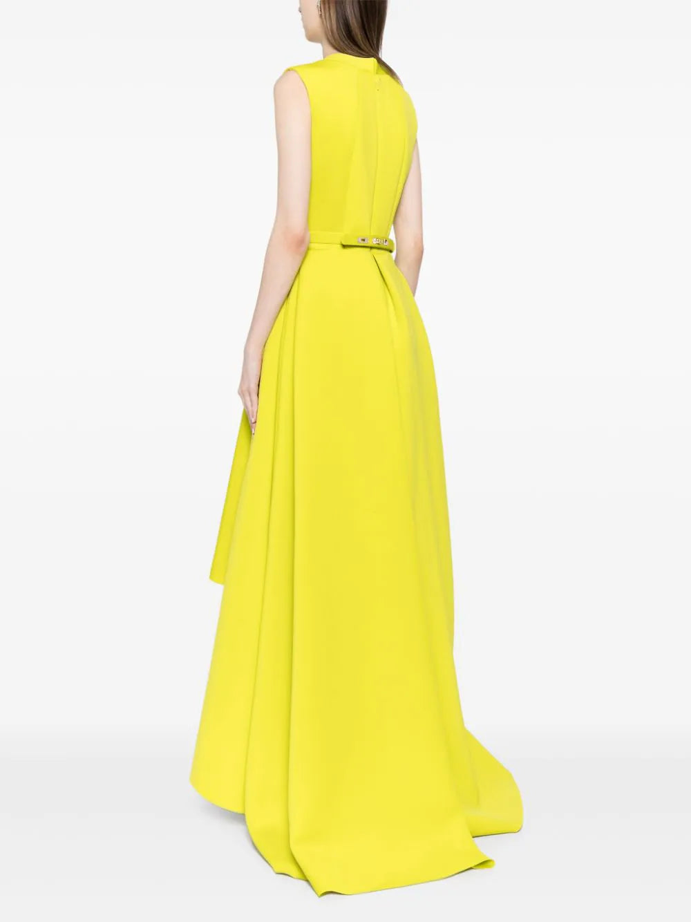 NEOPRENE DRESS WITH HIGH-LOW SKIRT