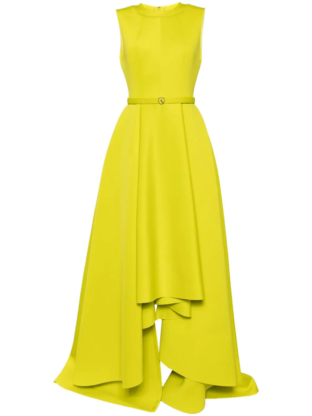 NEOPRENE DRESS WITH HIGH-LOW SKIRT