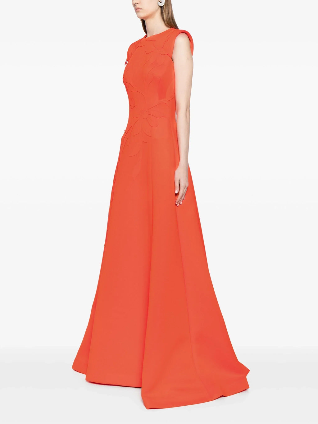 NEOPRENE DRESS WITH FLORAL  EMBROIDERY