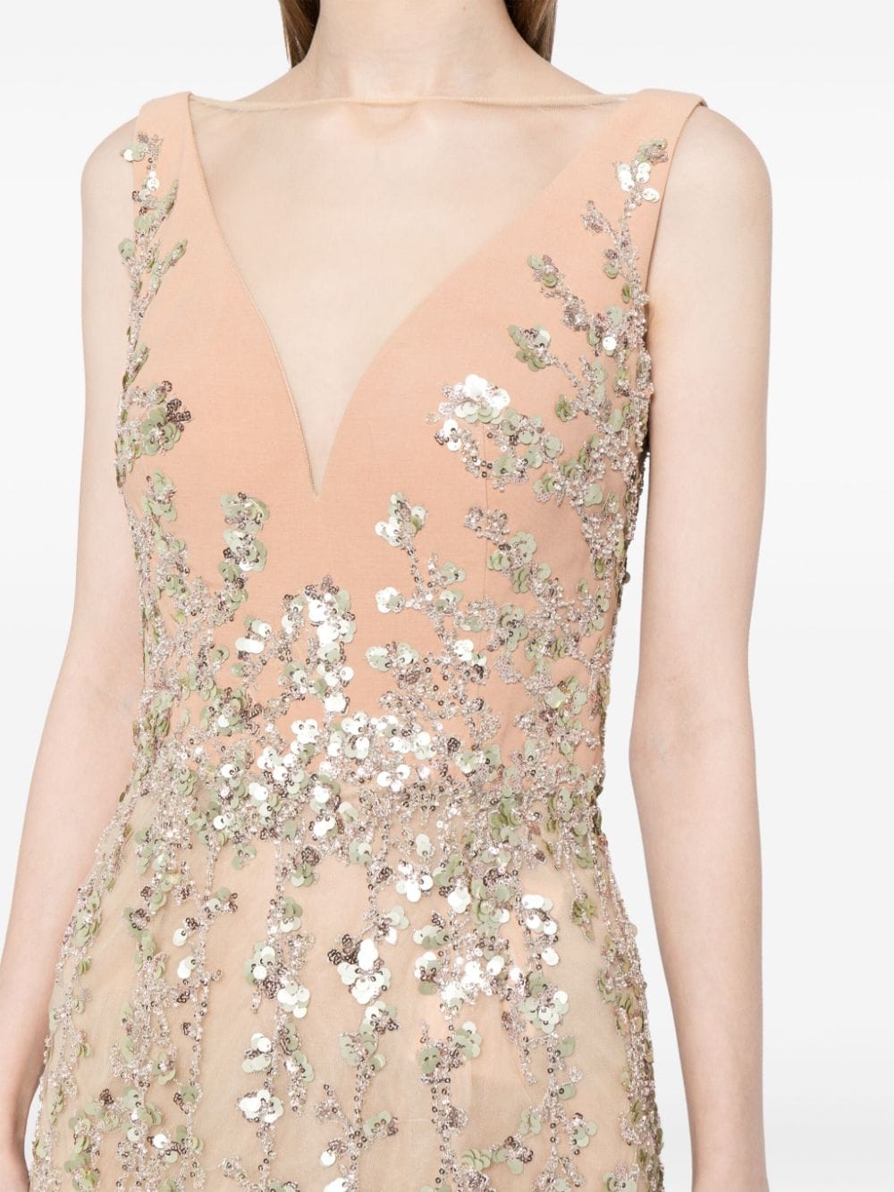 TULLE STRAIGHT FIT DRESS WITH SEQUIN BEADING