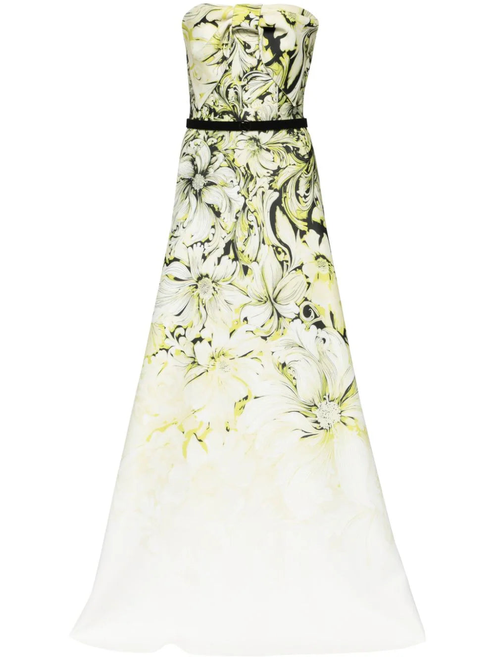 NEOPRENE STRAPLESS PRINTED DRESS
