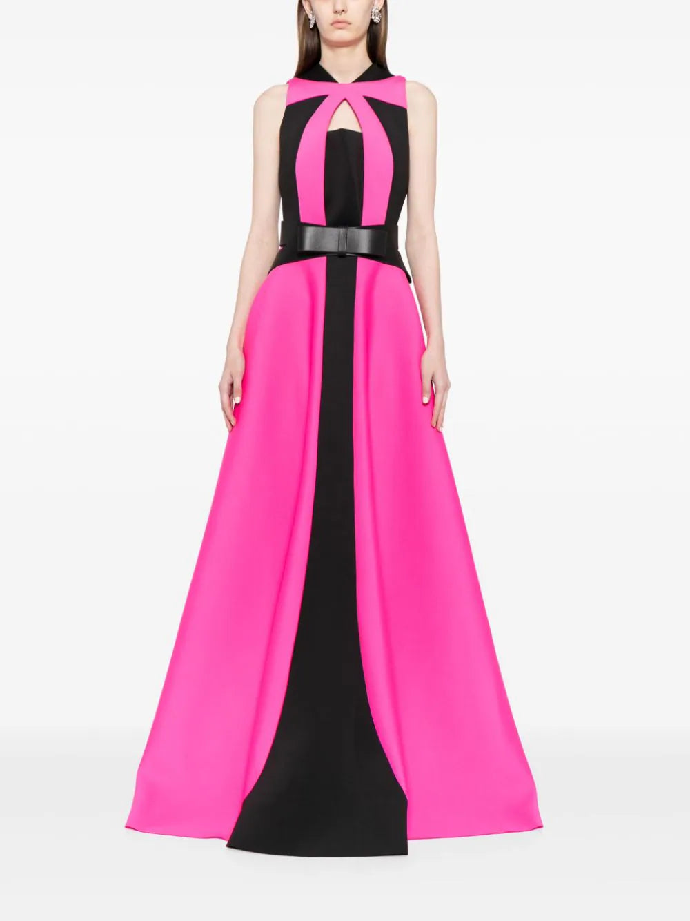 NEOPRENE DRESS WITH CONTRASTING CUTS