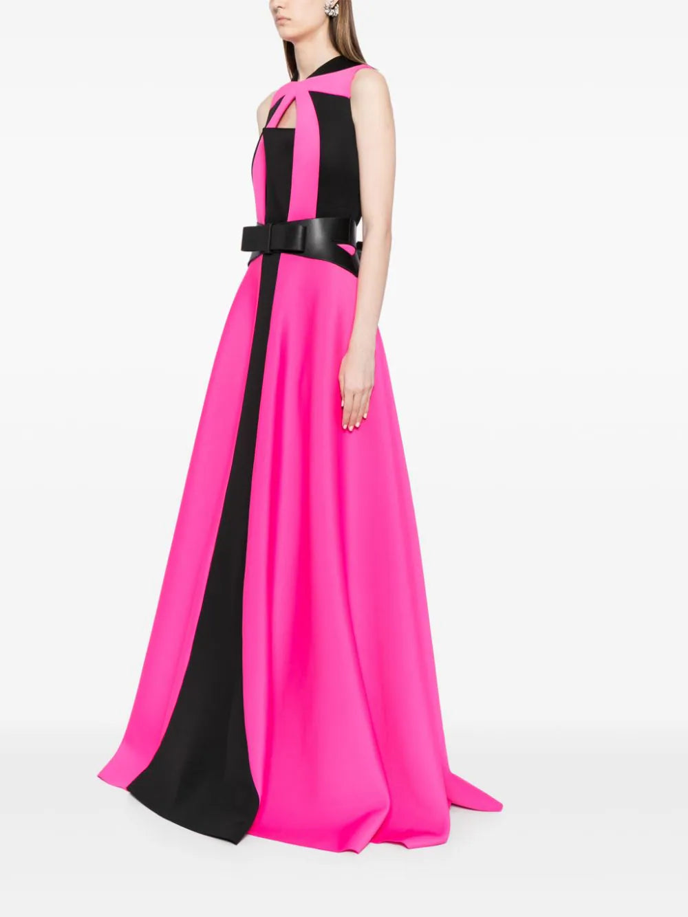 NEOPRENE DRESS WITH CONTRASTING CUTS
