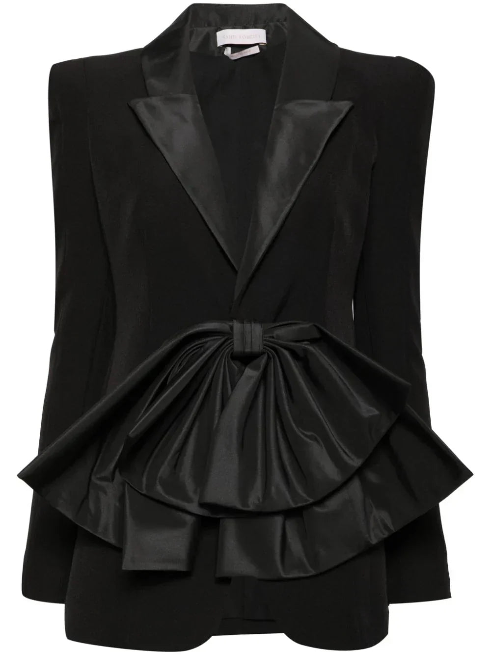 CREPE TAILORED JACKET WITH TAFFETA COLLAR AND BOW