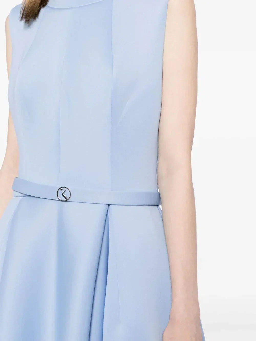 NEOPRENE DRESS WITH HIGH-LOW SKIRT
