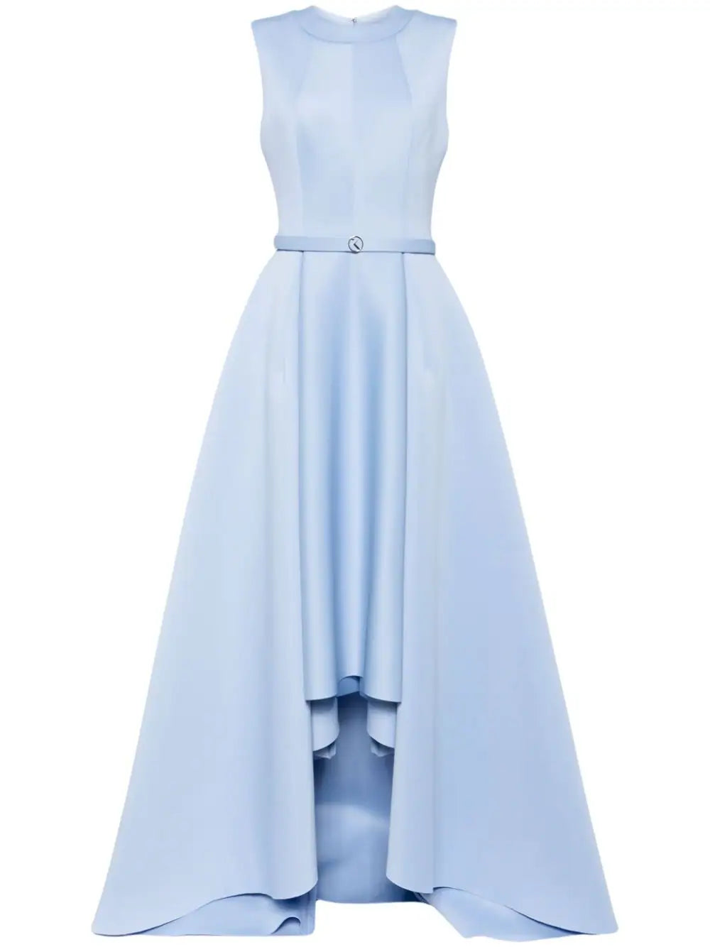 NEOPRENE DRESS WITH HIGH-LOW SKIRT
