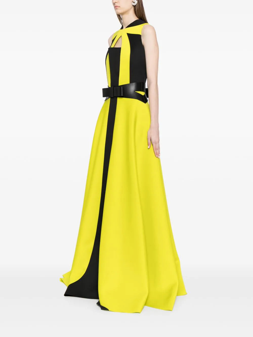 NEOPRENE DRESS WITH CONTRASTING CUTS