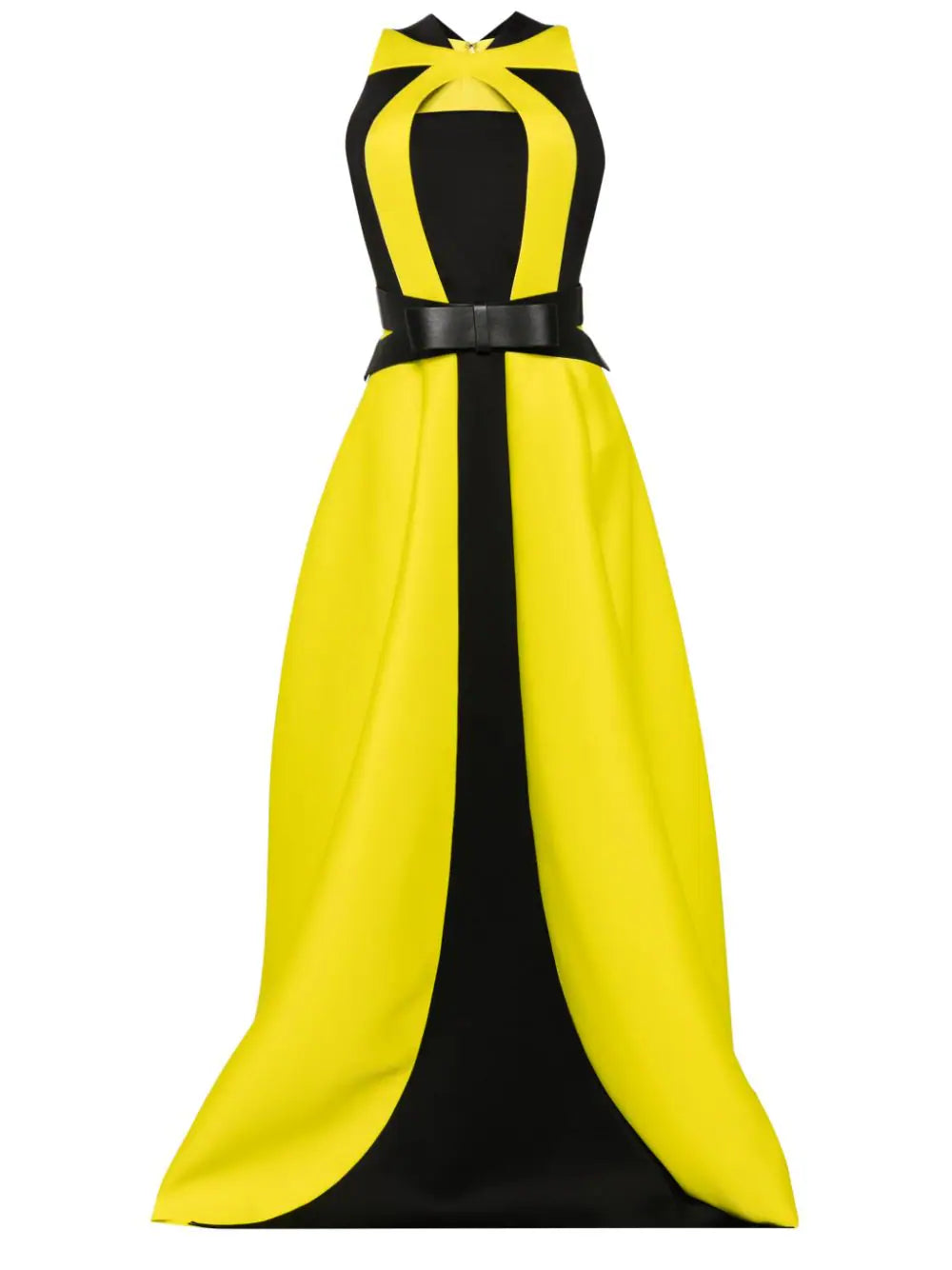 NEOPRENE DRESS WITH CONTRASTING CUTS