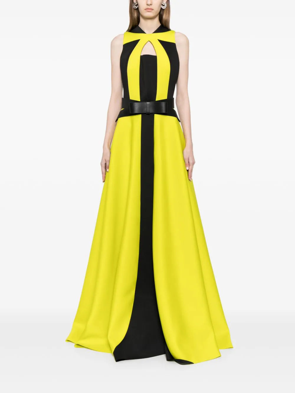 NEOPRENE DRESS WITH CONTRASTING CUTS