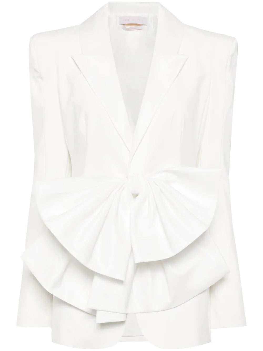 CREPE TAILORED JACKET WITH TAFFETA COLLAR AND BOW