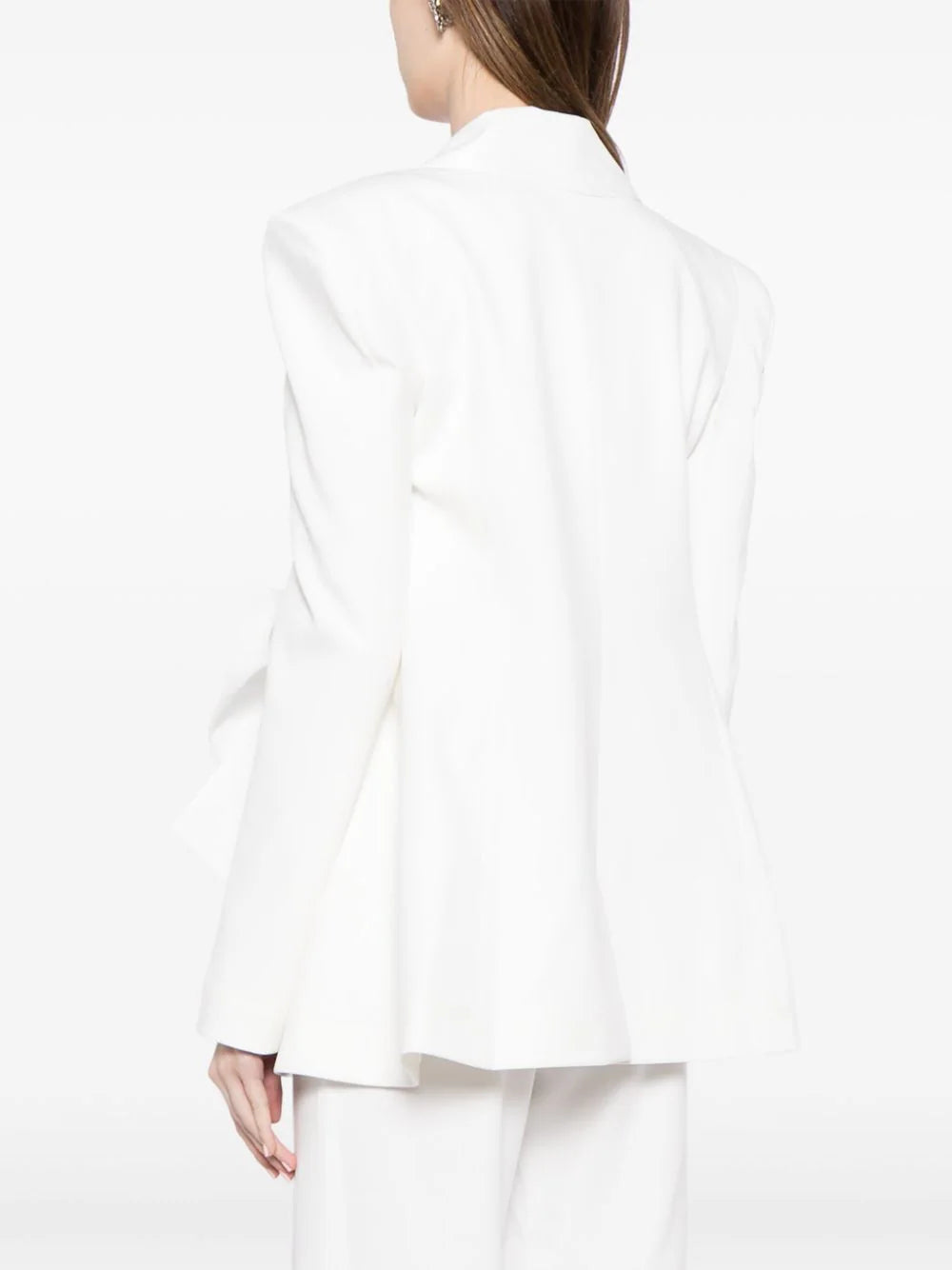 CREPE TAILORED JACKET WITH TAFFETA COLLAR AND BOW