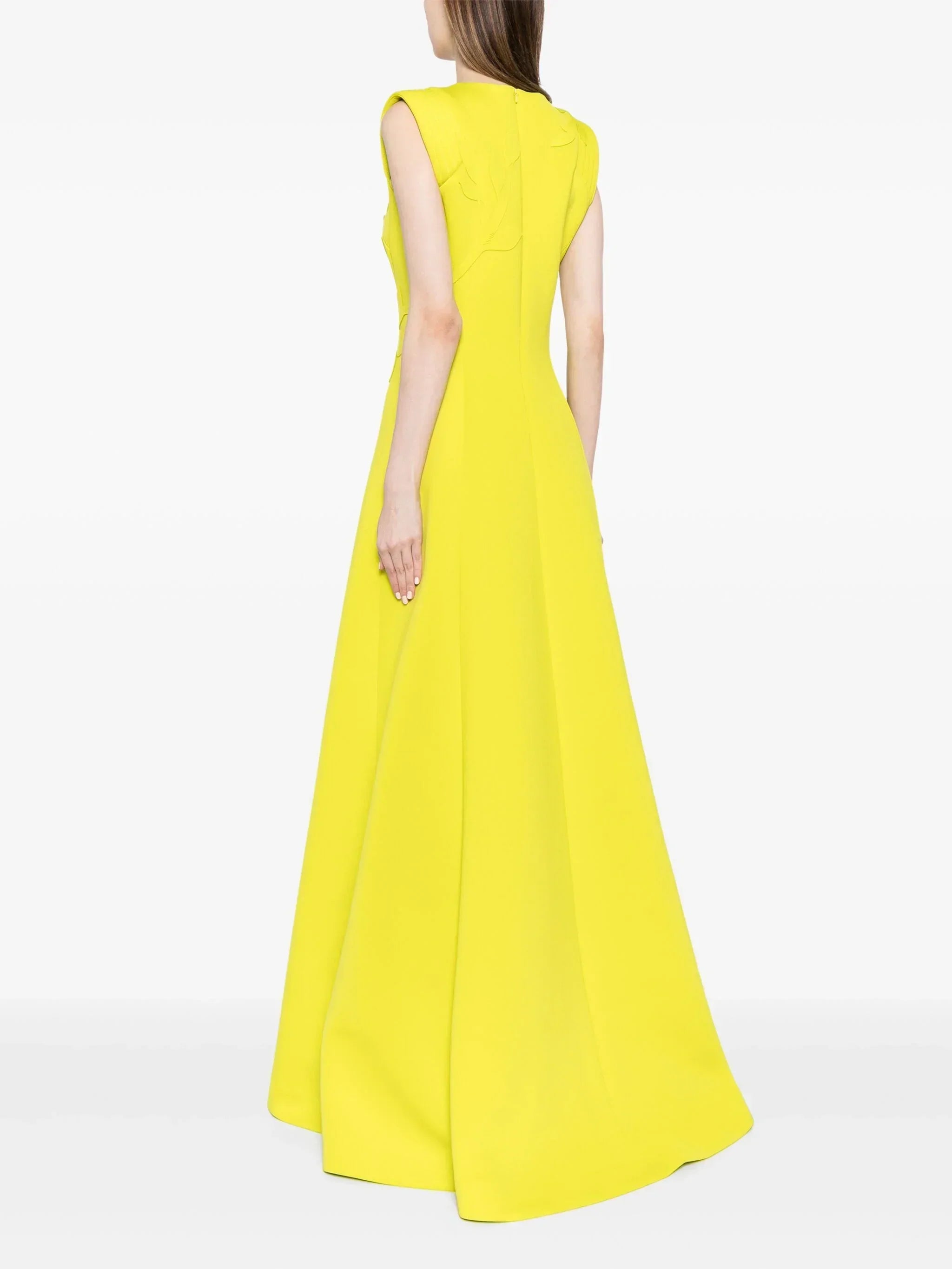 NEOPRENE DRESS WITH FLORAL  EMBROIDERY