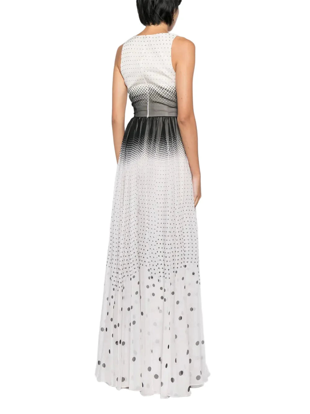 POLKA DOT-PRINT GRADIENT-EFFECT DRESS