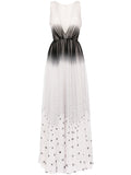 POLKA DOT-PRINT GRADIENT-EFFECT DRESS