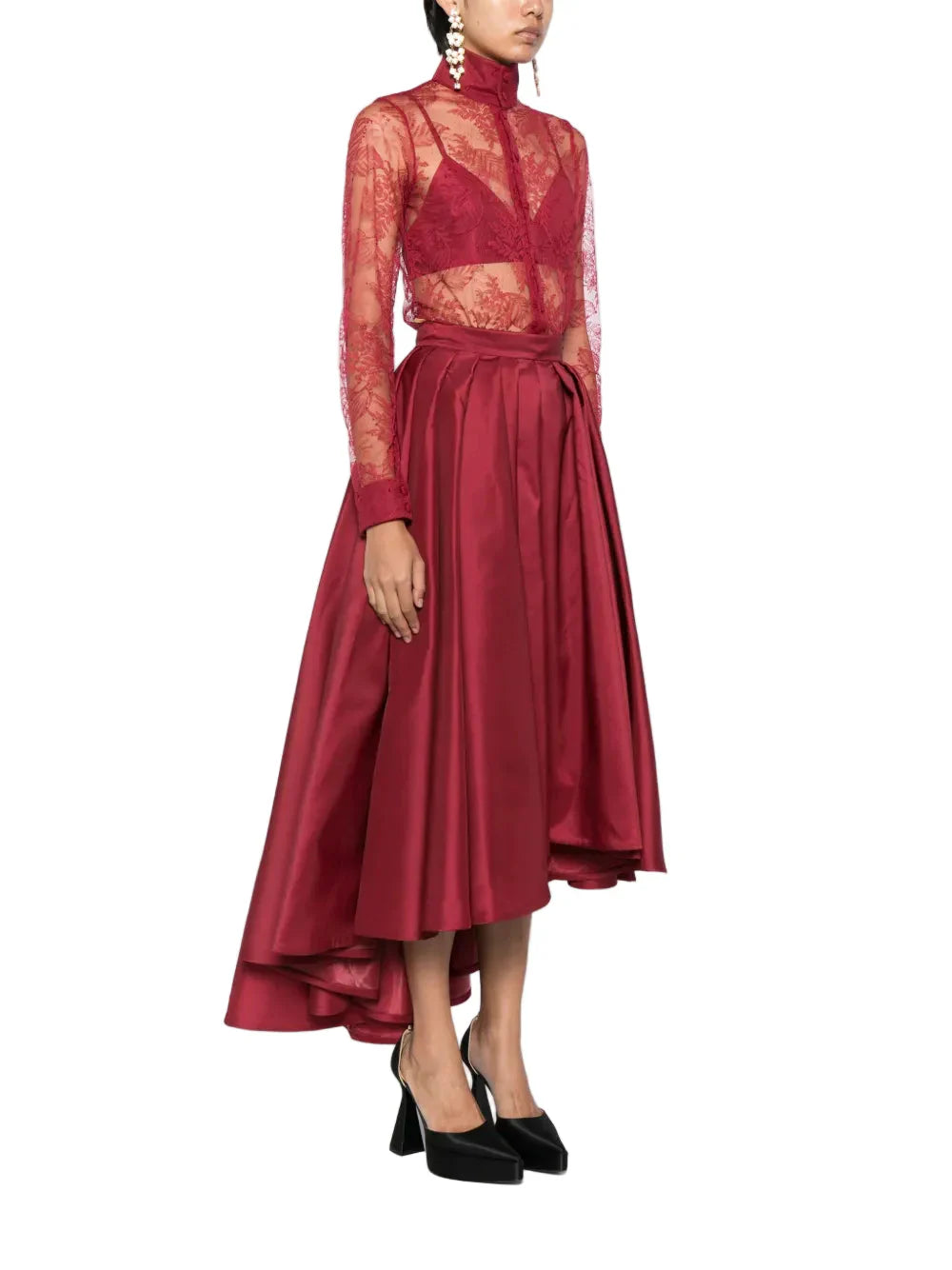 LACE PLEATED PLAYSUIT