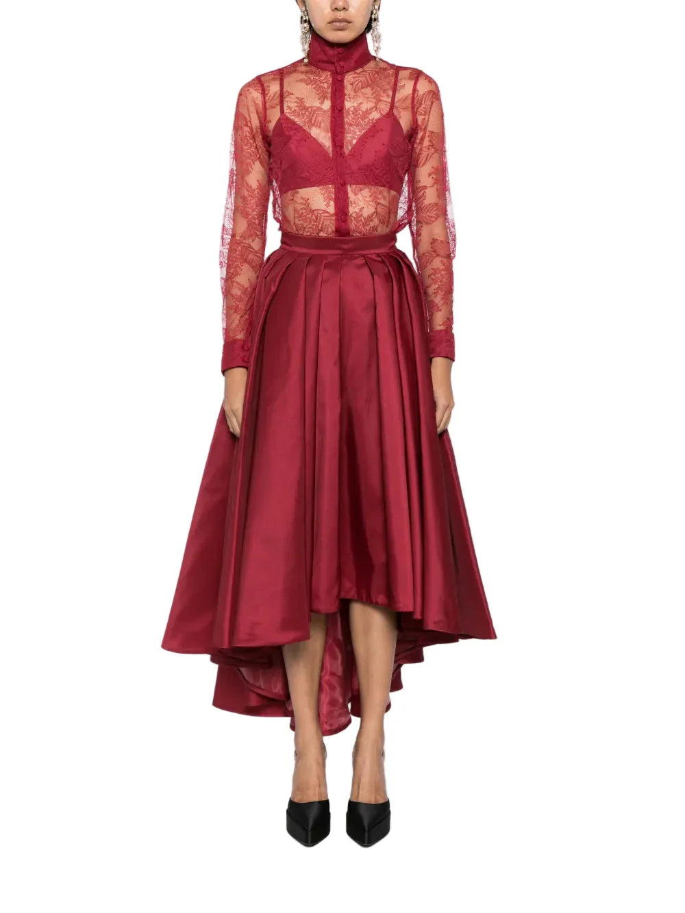 LACE PLEATED PLAYSUIT
