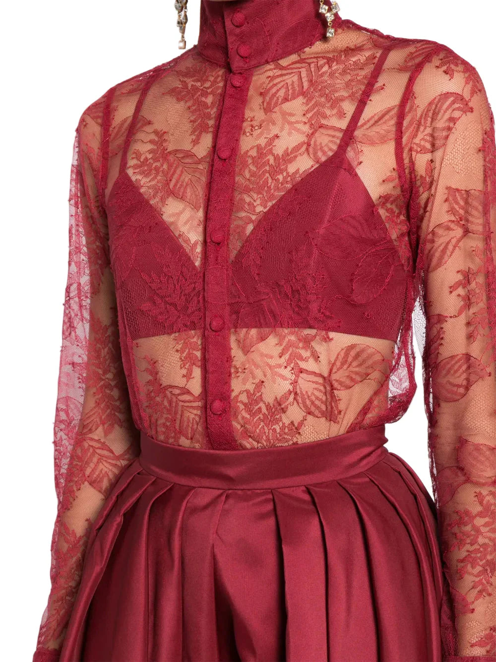 LACE PLEATED PLAYSUIT
