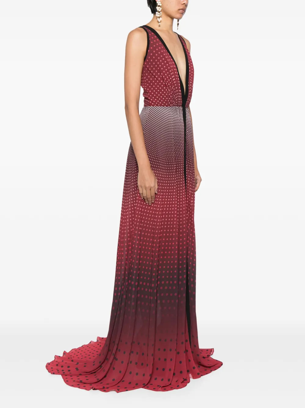 POLKA DOT-PRINT GRADIENT-EFFECT DRESS