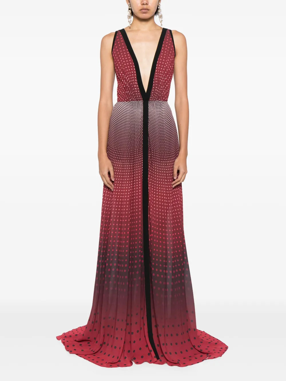 POLKA DOT-PRINT GRADIENT-EFFECT DRESS