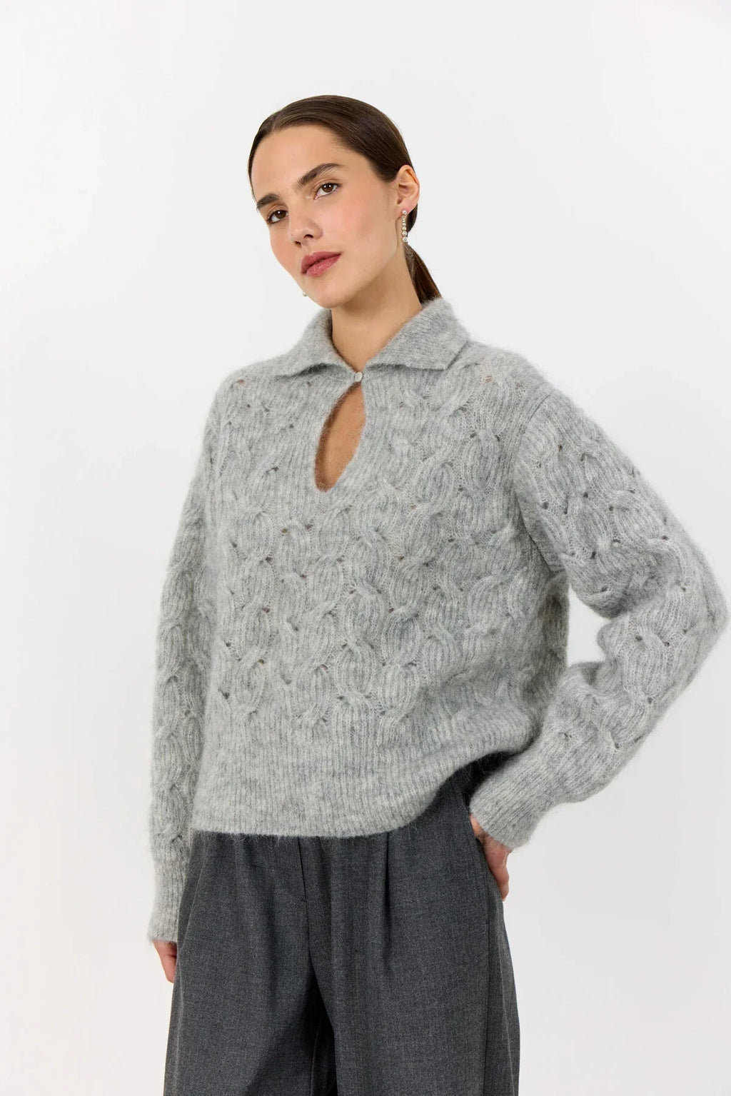 Levete Room Niva Cable Knit in Grey