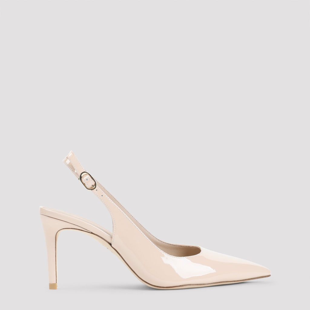 Barely Beige Leather Power 75 Slingback Pumps