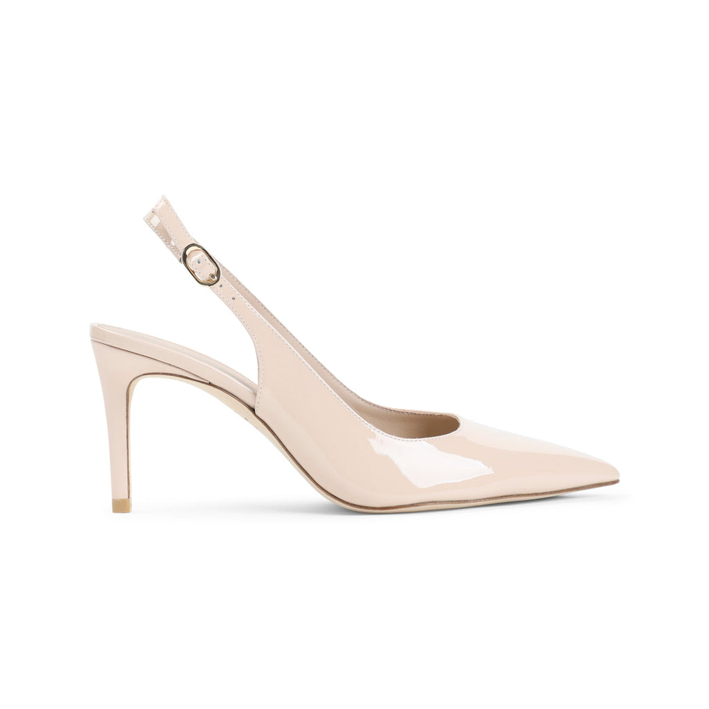 Barely Beige Leather Power 75 Slingback Pumps