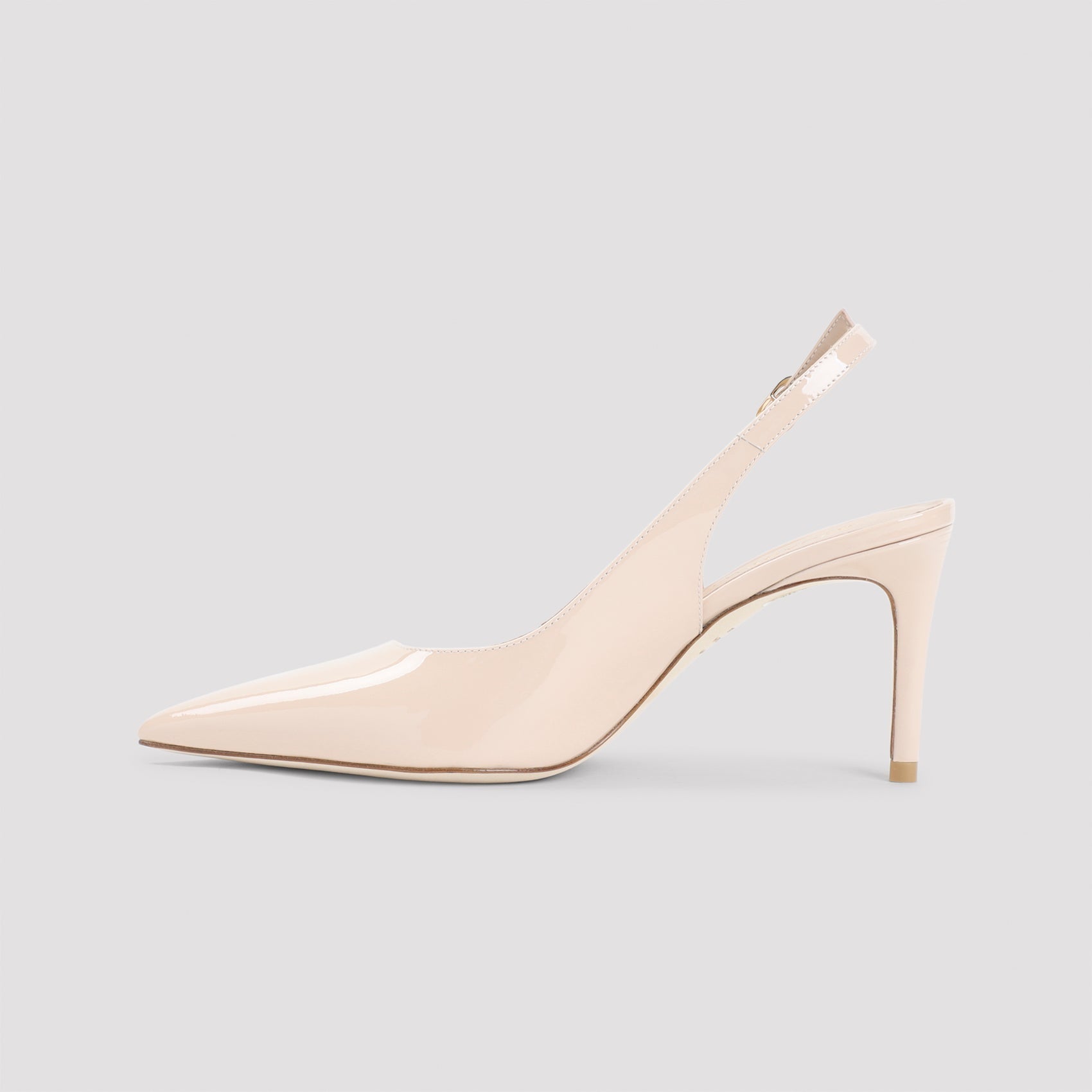 Barely Beige Leather Power 75 Slingback Pumps