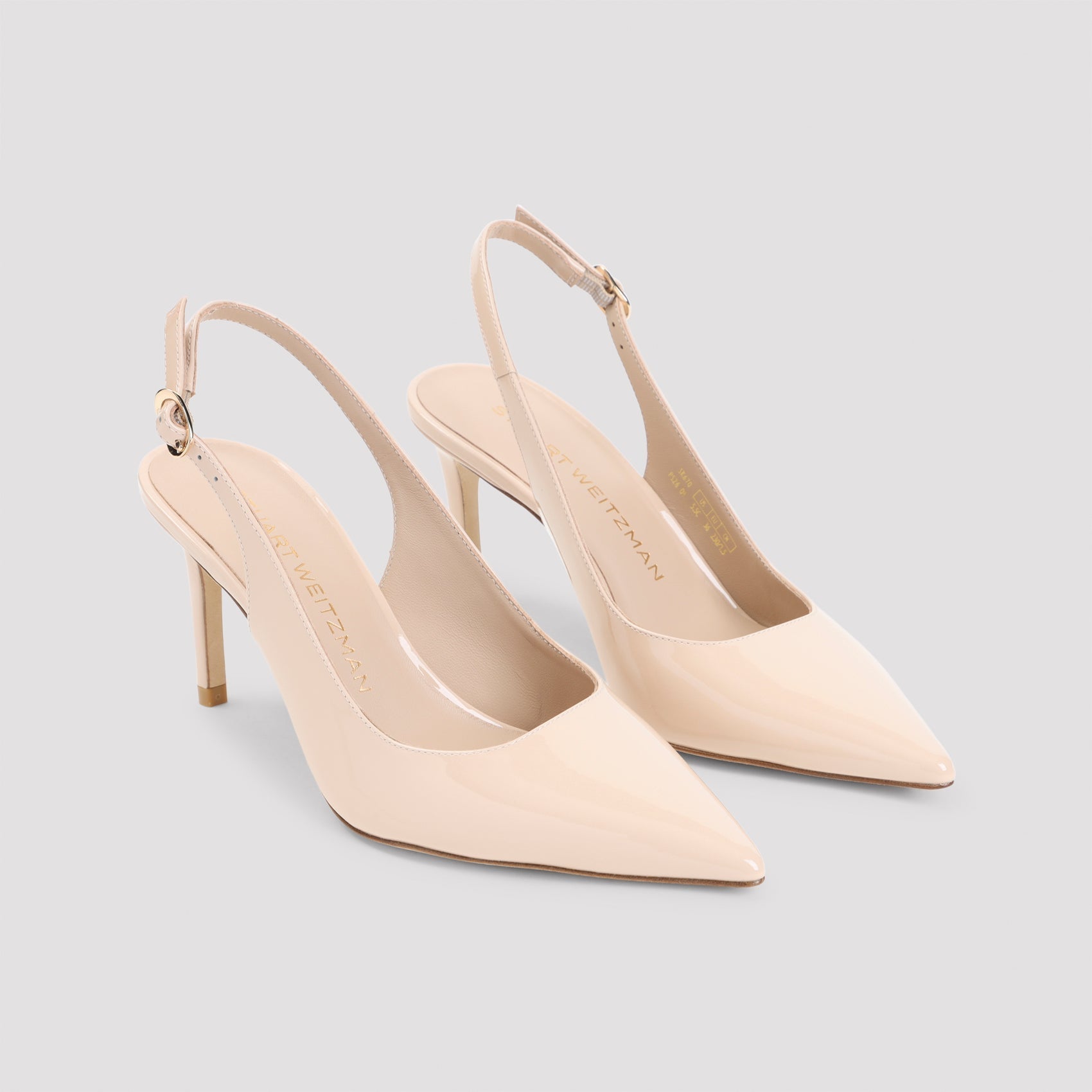 Barely Beige Leather Power 75 Slingback Pumps