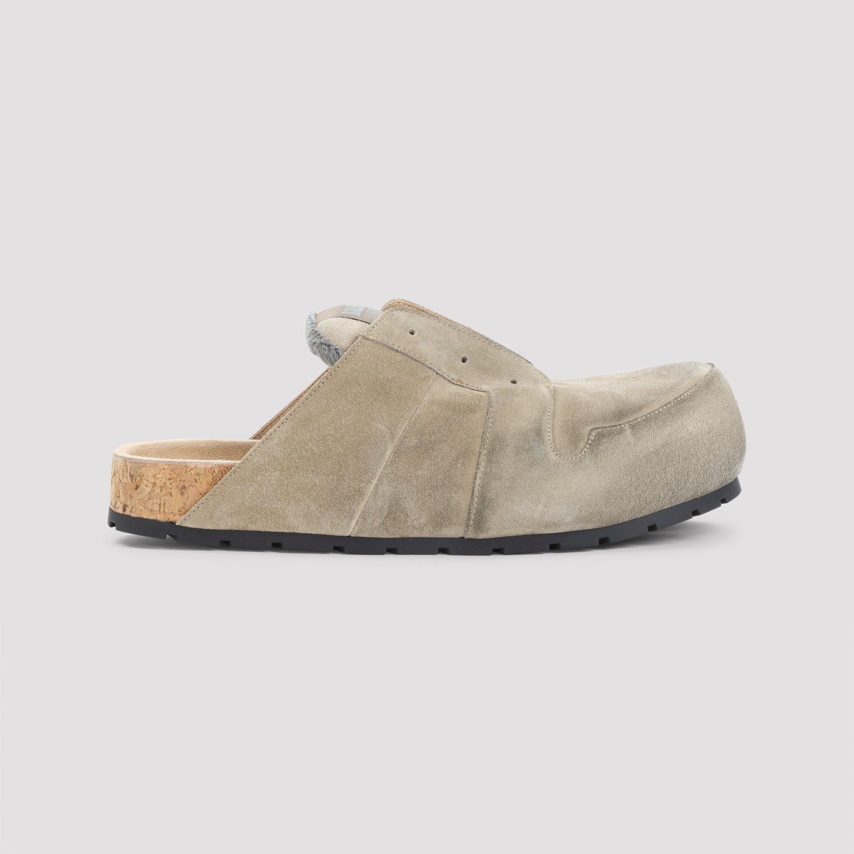 Beige Calf Leather Dumbo Mule