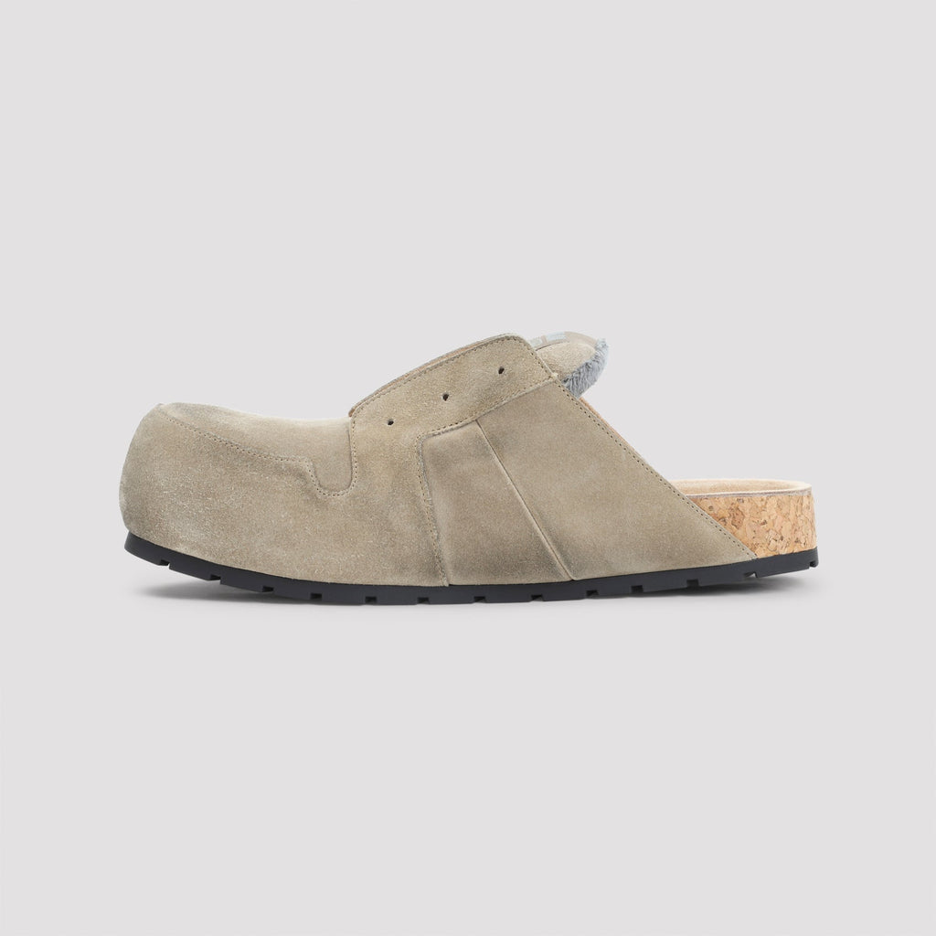 Beige Calf Leather Dumbo Mule
