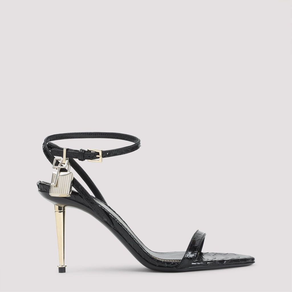 Semi Shiny Printed Python Sandals