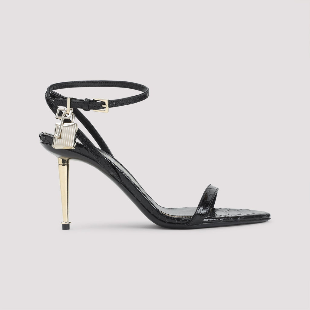Semi Shiny Printed Python Sandals