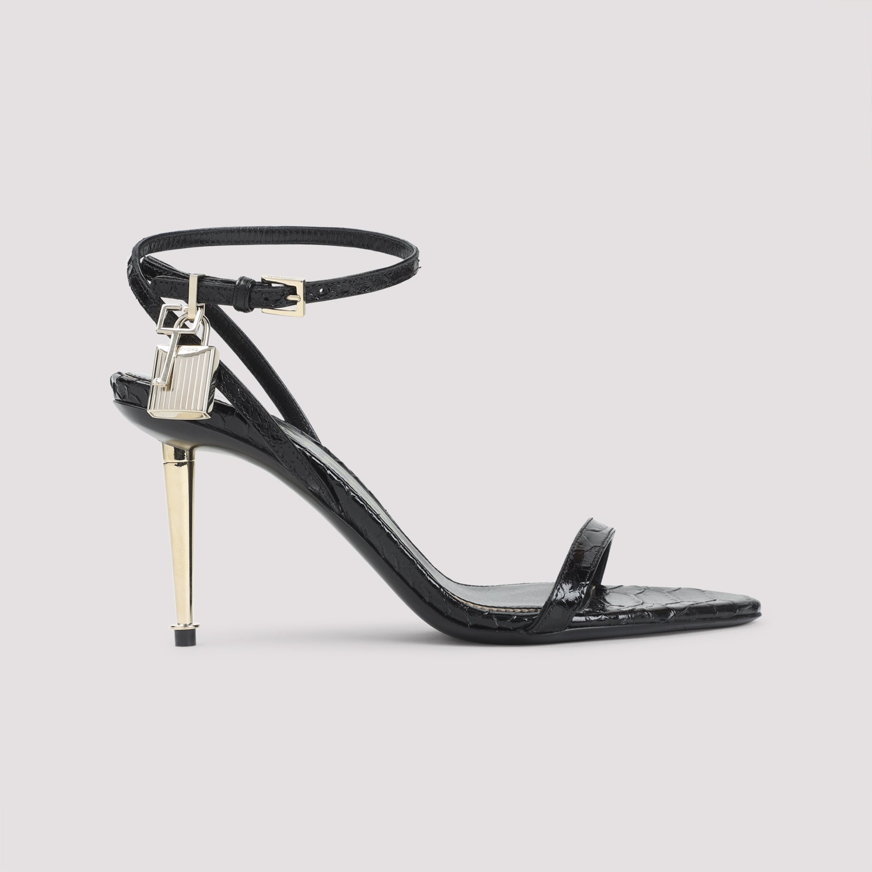 Semi Shiny Printed Python Sandals