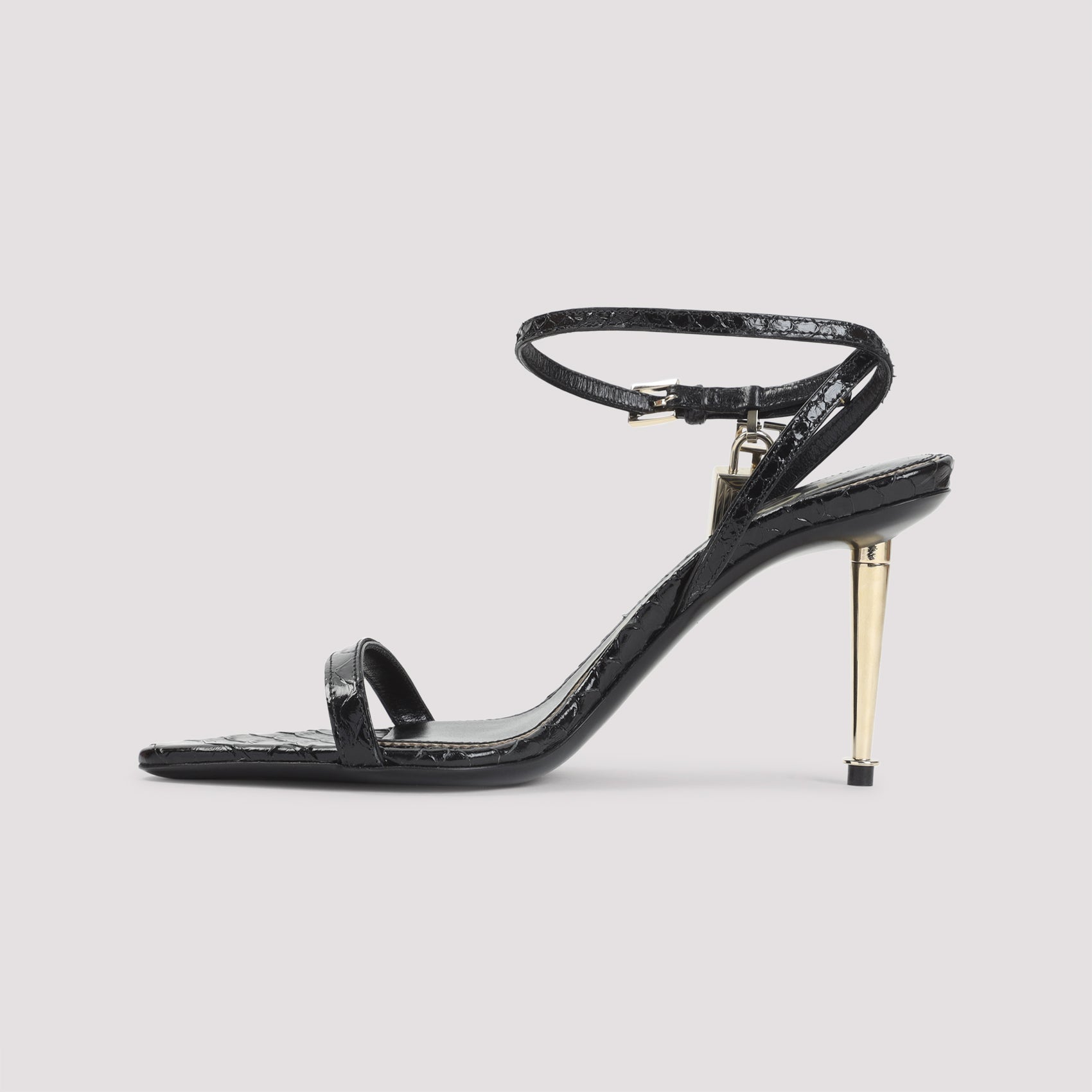 Semi Shiny Printed Python Sandals
