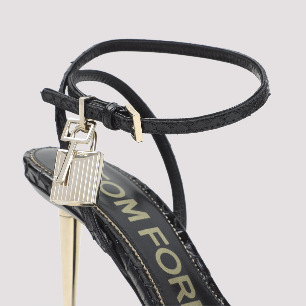 Semi Shiny Printed Python Sandals
