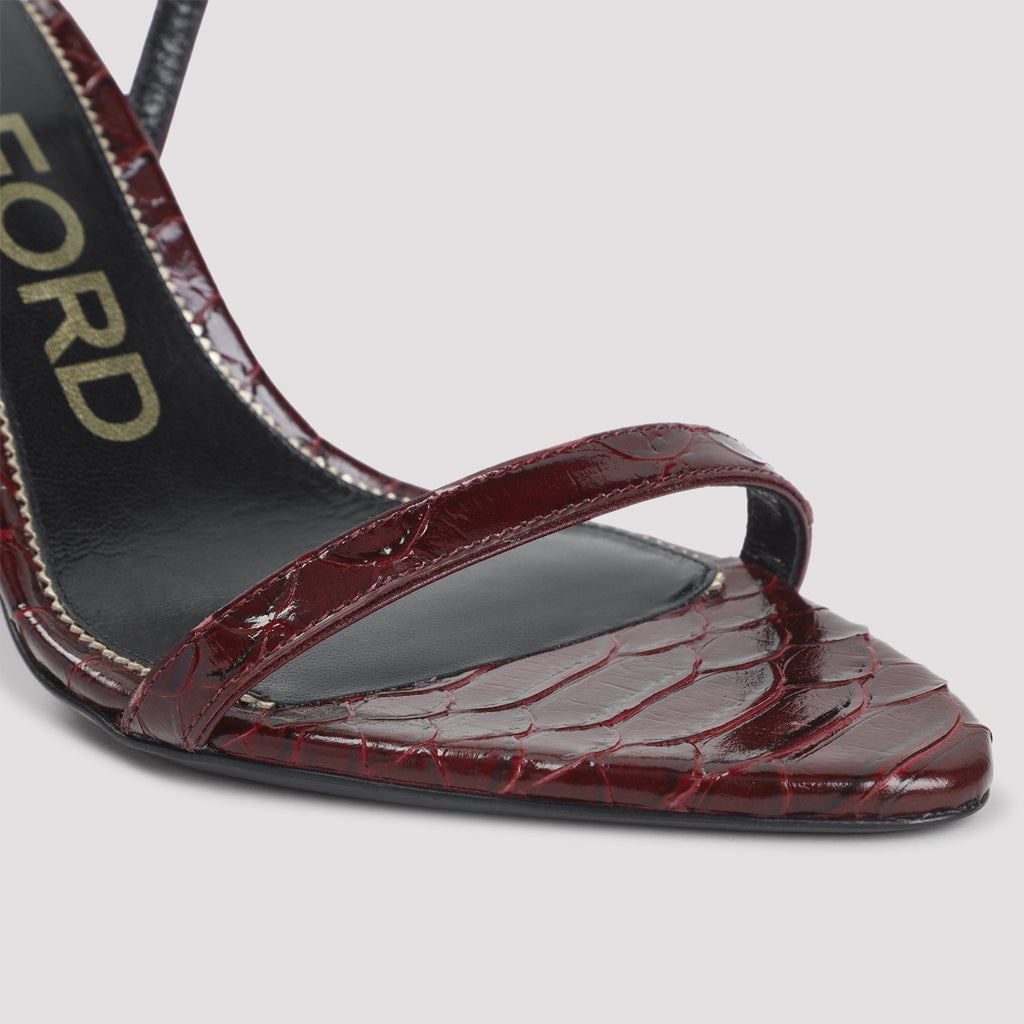 Semi Shiny Printed Python Sandals