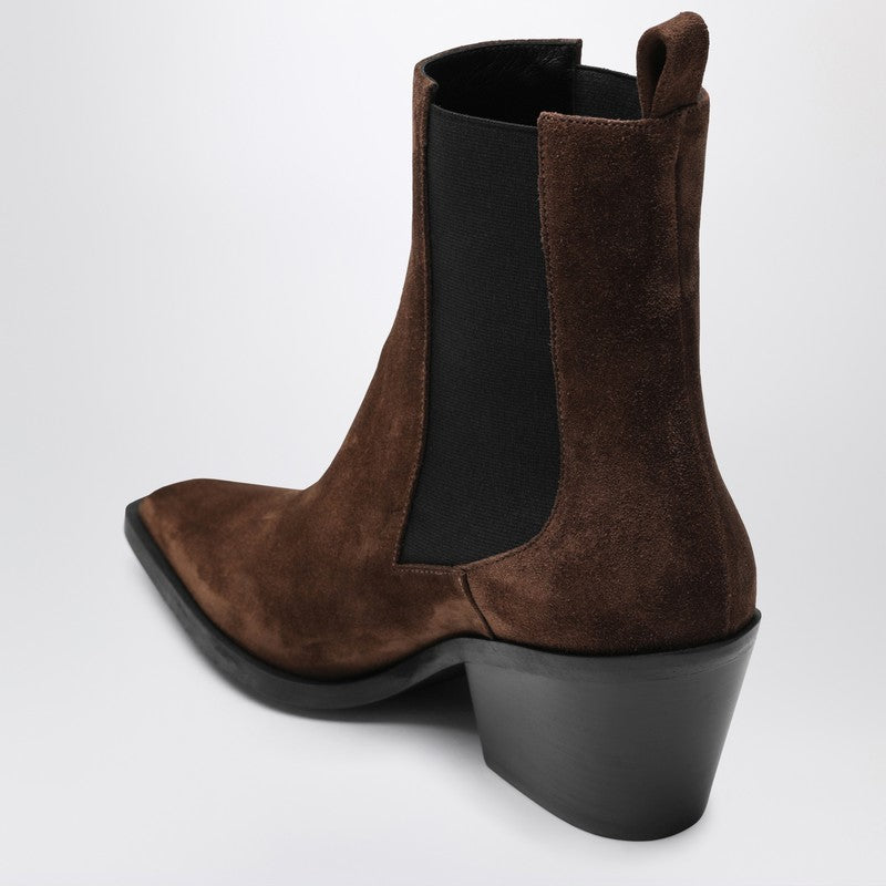 The Leo ankle boots in cognac suede