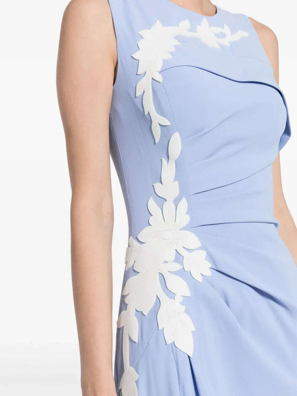 CREPE HIGH-LOW DRESS WITH MATCHING EMBROIDERY