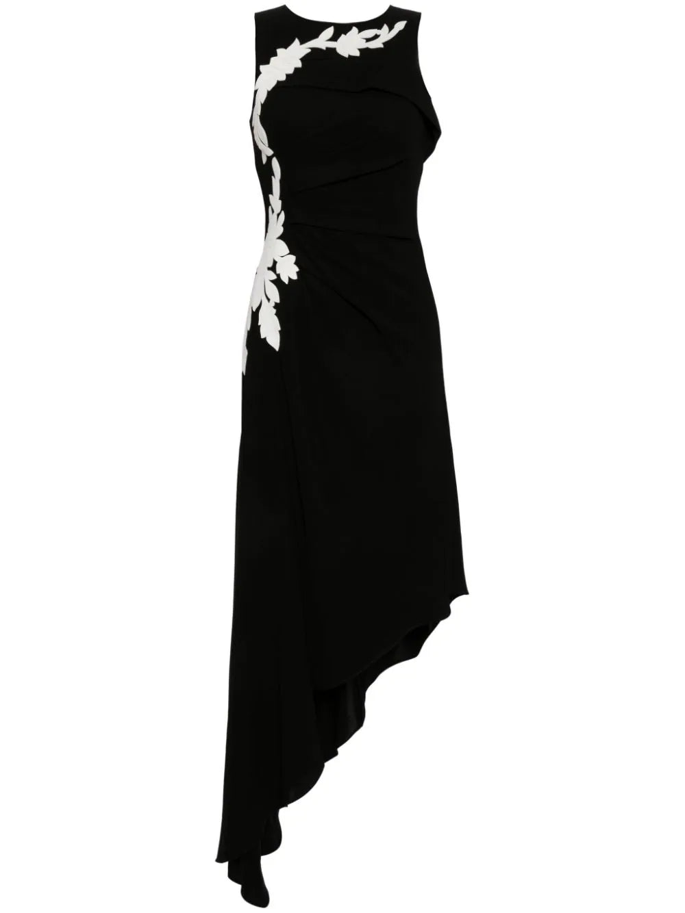 CREPE HIGH-LOW DRESS WITH MATCHING EMBROIDERY