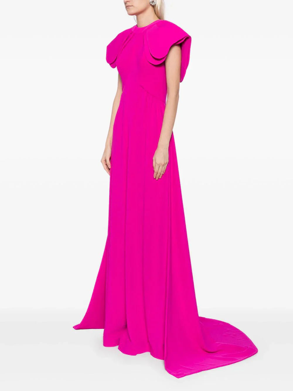 CREPE JUMPSUIT WITH BACK OVERSKIRT