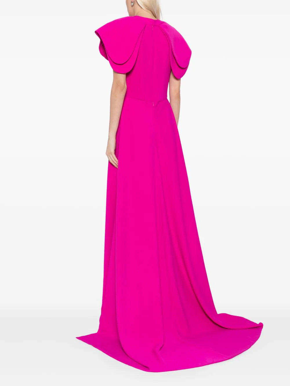 CREPE JUMPSUIT WITH BACK OVERSKIRT
