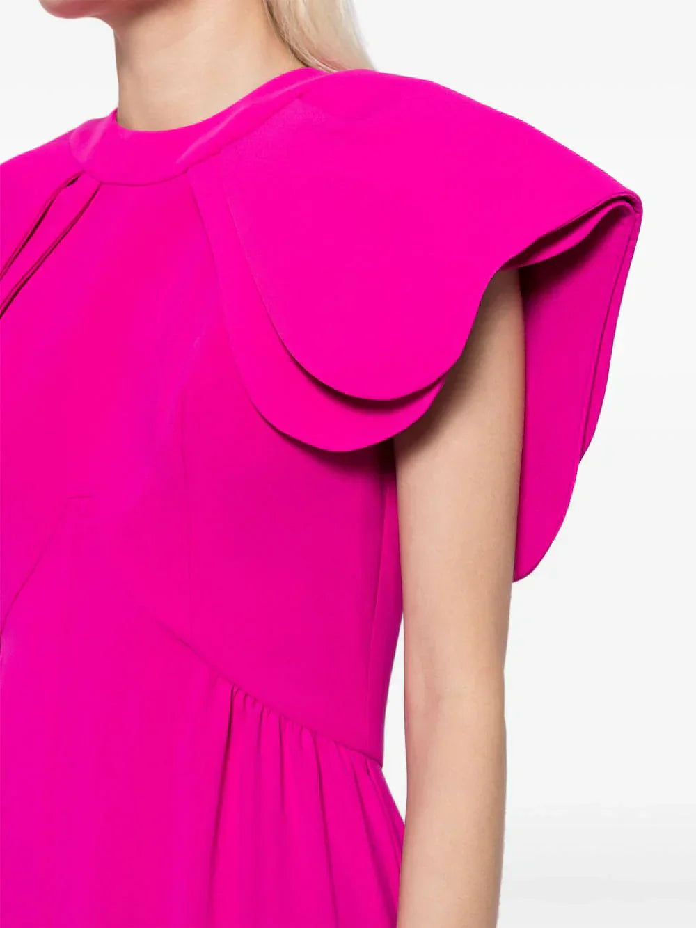 CREPE JUMPSUIT WITH BACK OVERSKIRT