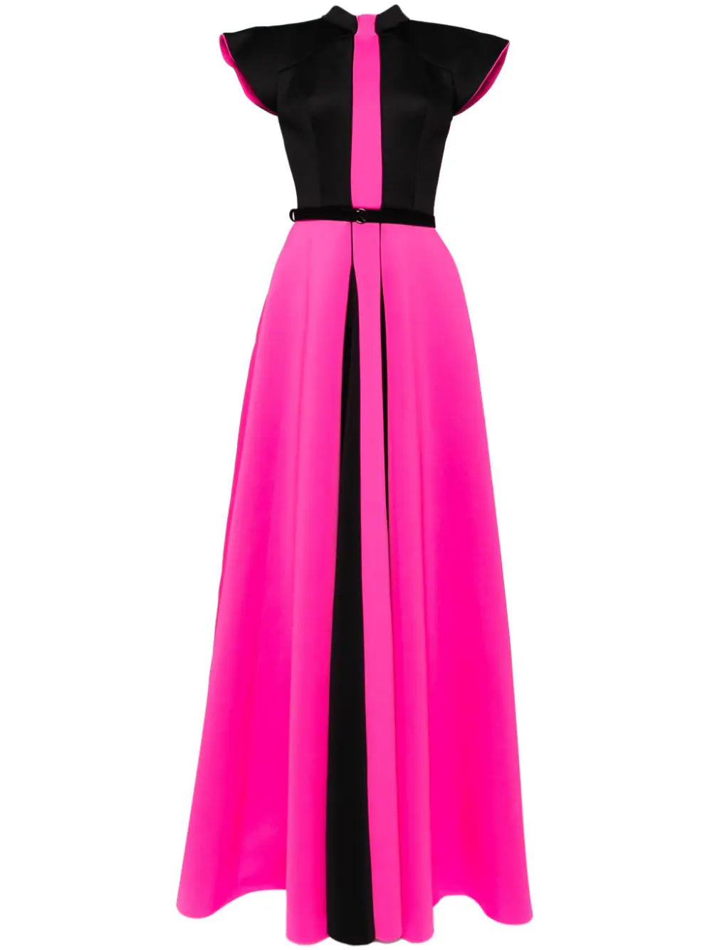 NEOPRENE DRESS WITH WIDE SHOULDERS