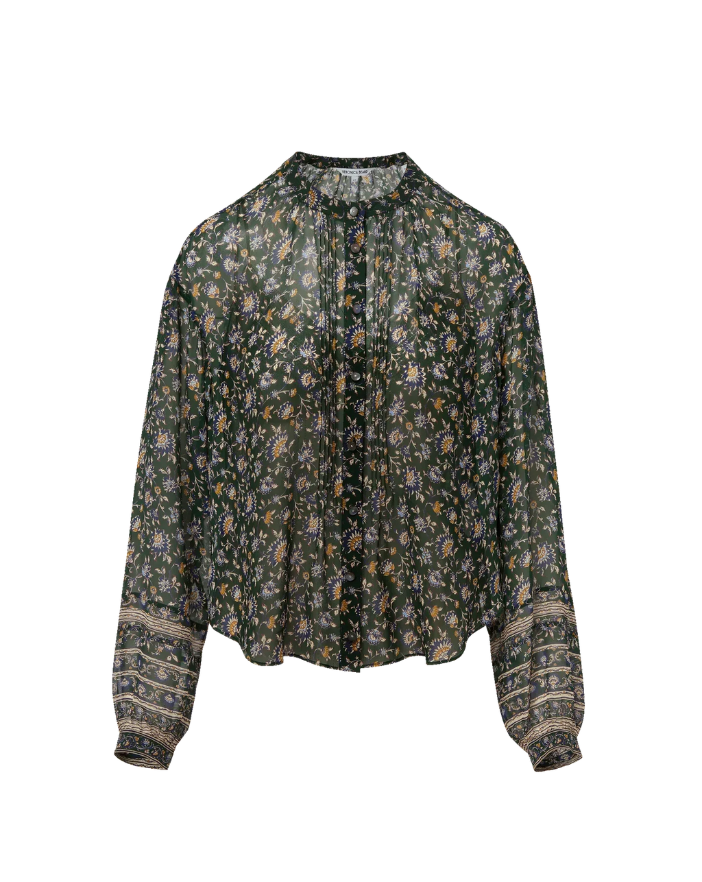 Veronica Beard Lollie Blouse in Dk Hunter Green