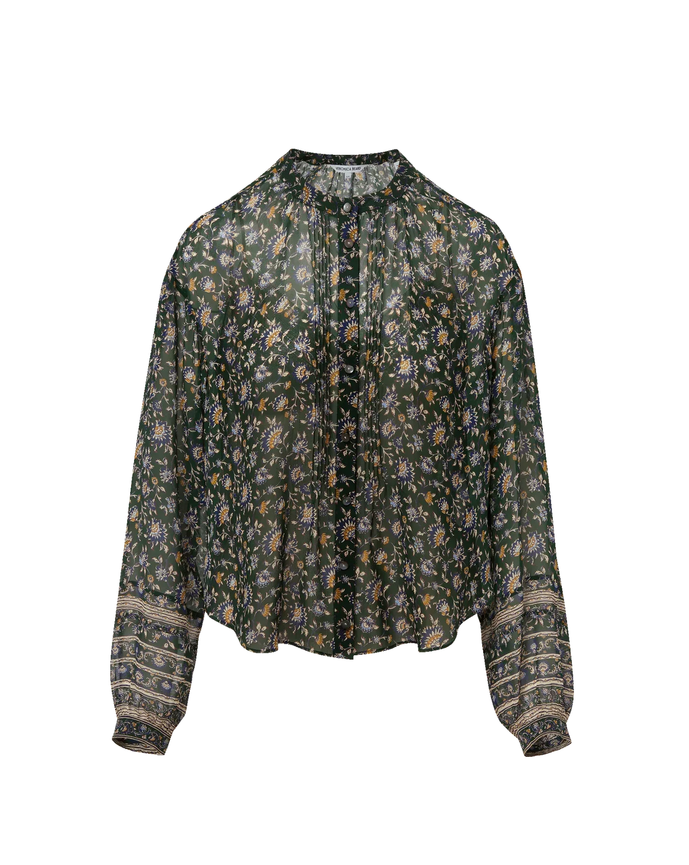 Veronica Beard Lollie Blouse in Dk Hunter Green