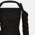Black midi dress in viscose crêpe