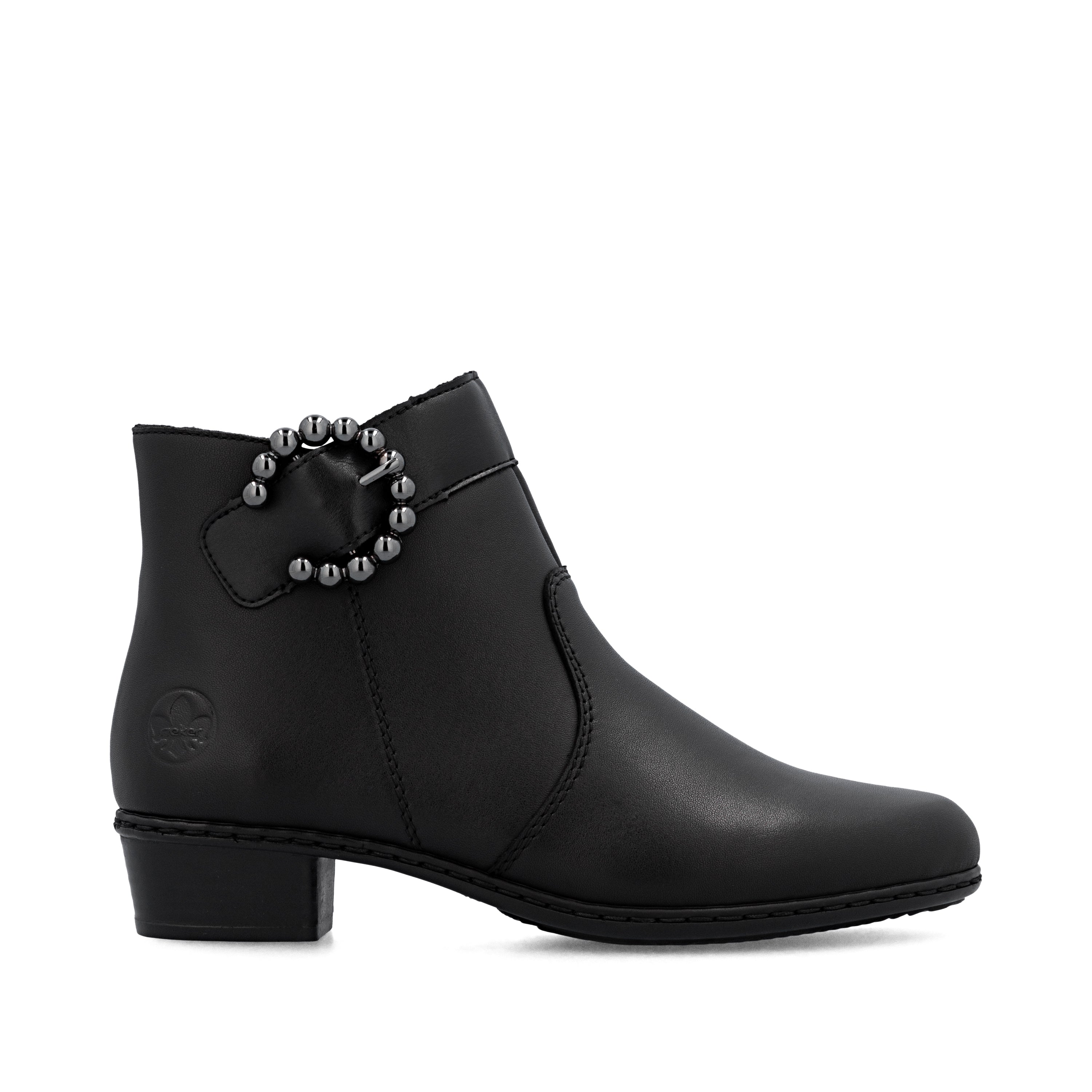 Rieker Womens Fashion Buckle Detail Ankle Boots | Black
